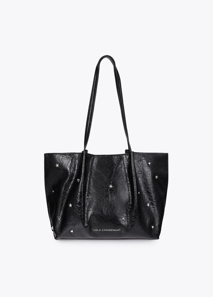 lf2604061-Shopper studded star and heart-Black