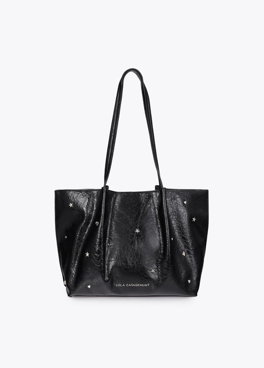 lf2604061-Shopper studded star and heart-Black