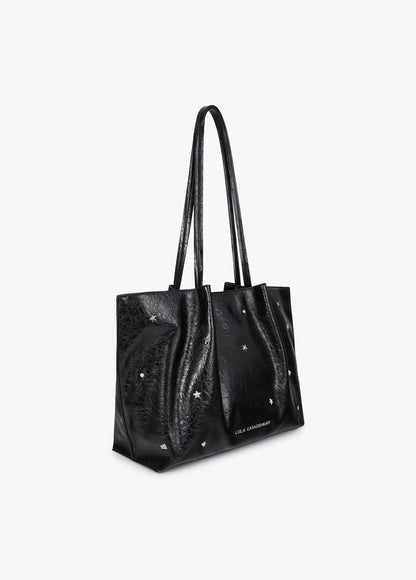 lf2604061-Shopper studded star and heart-Black