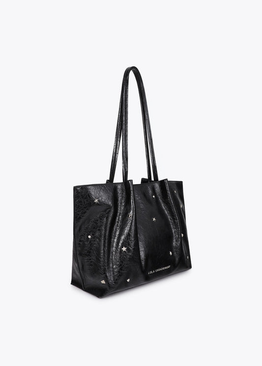 lf2604061-Shopper studded star and heart-Black
