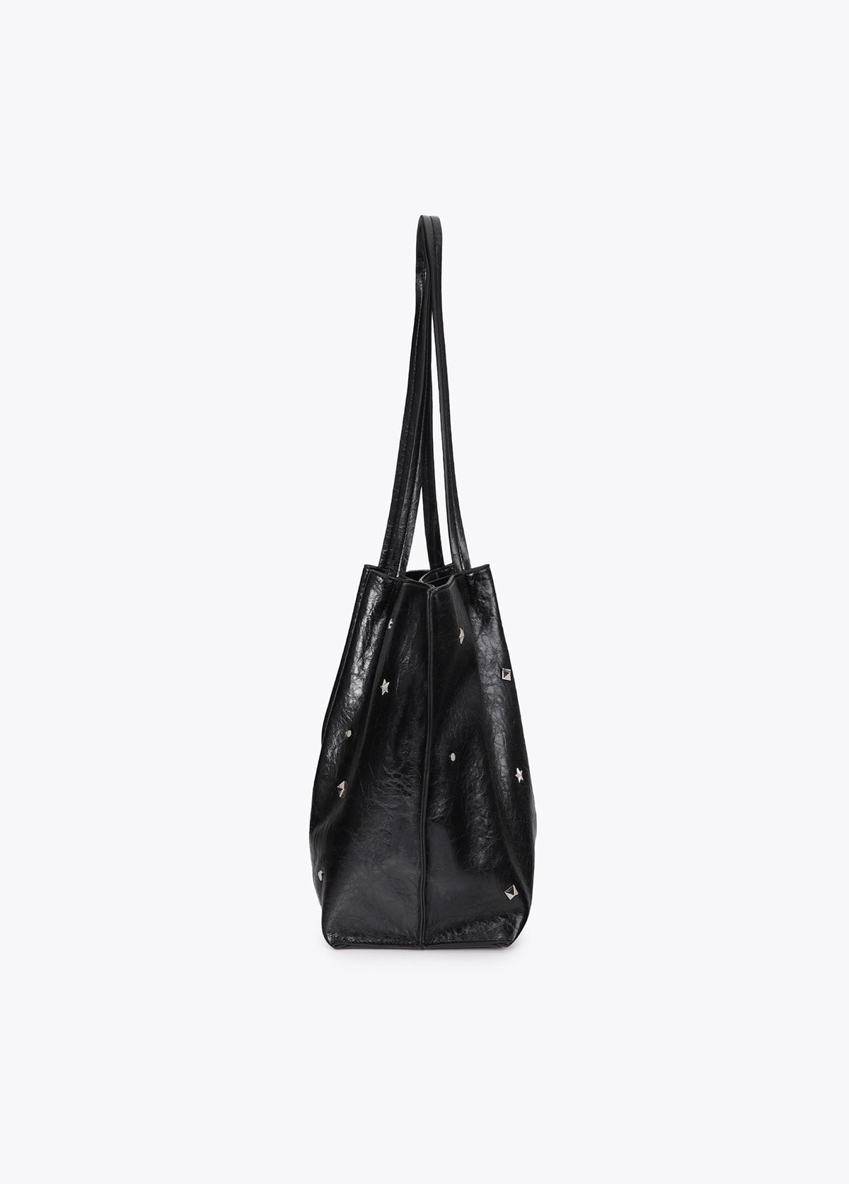 lf2604061-Shopper studded star and heart-Black