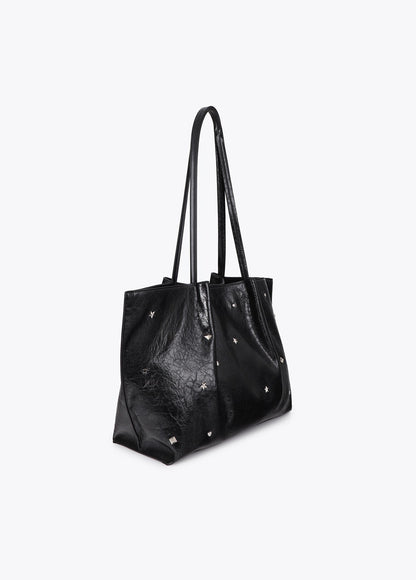 lf2604061-Shopper studded star and heart-Black