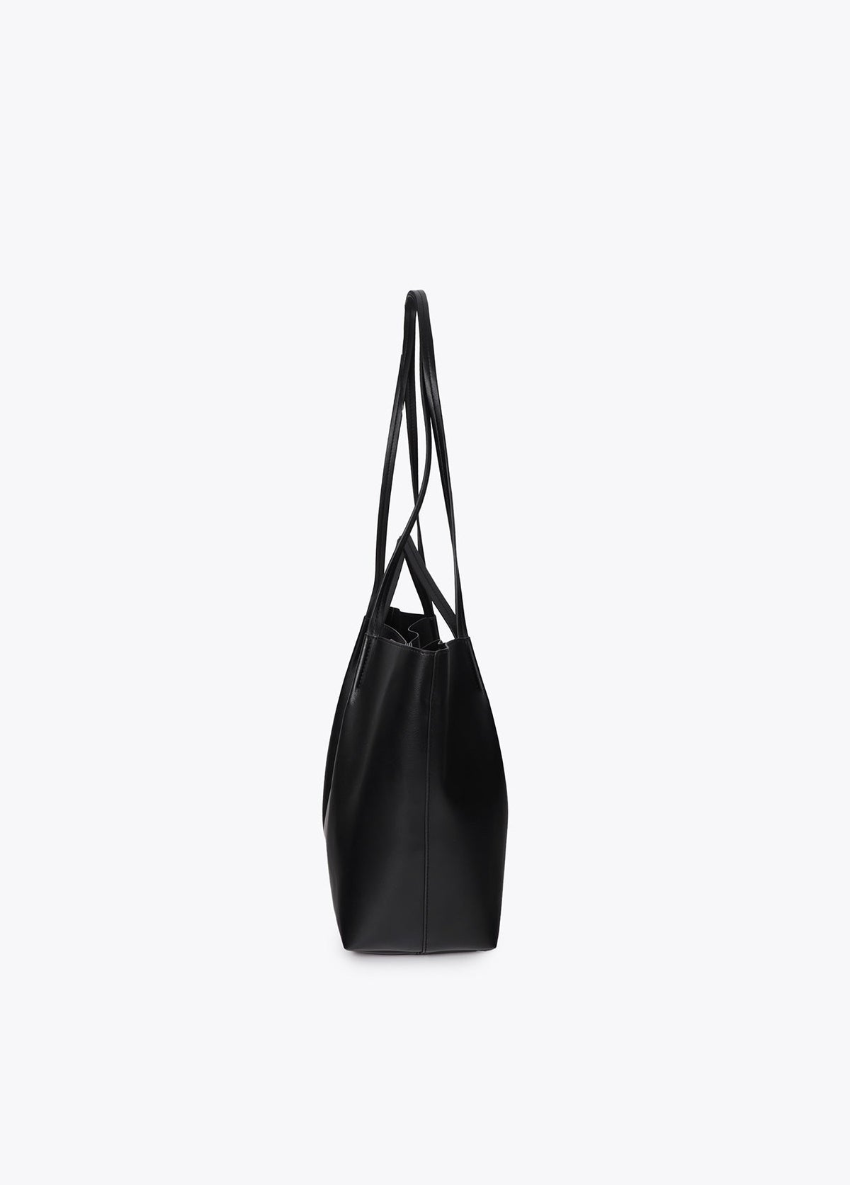 lf2604070-Leather-effect shopper with double handle-Black