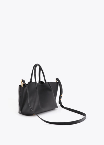 lf2604071-Leather-effect shoulder bag with double handle-Black
