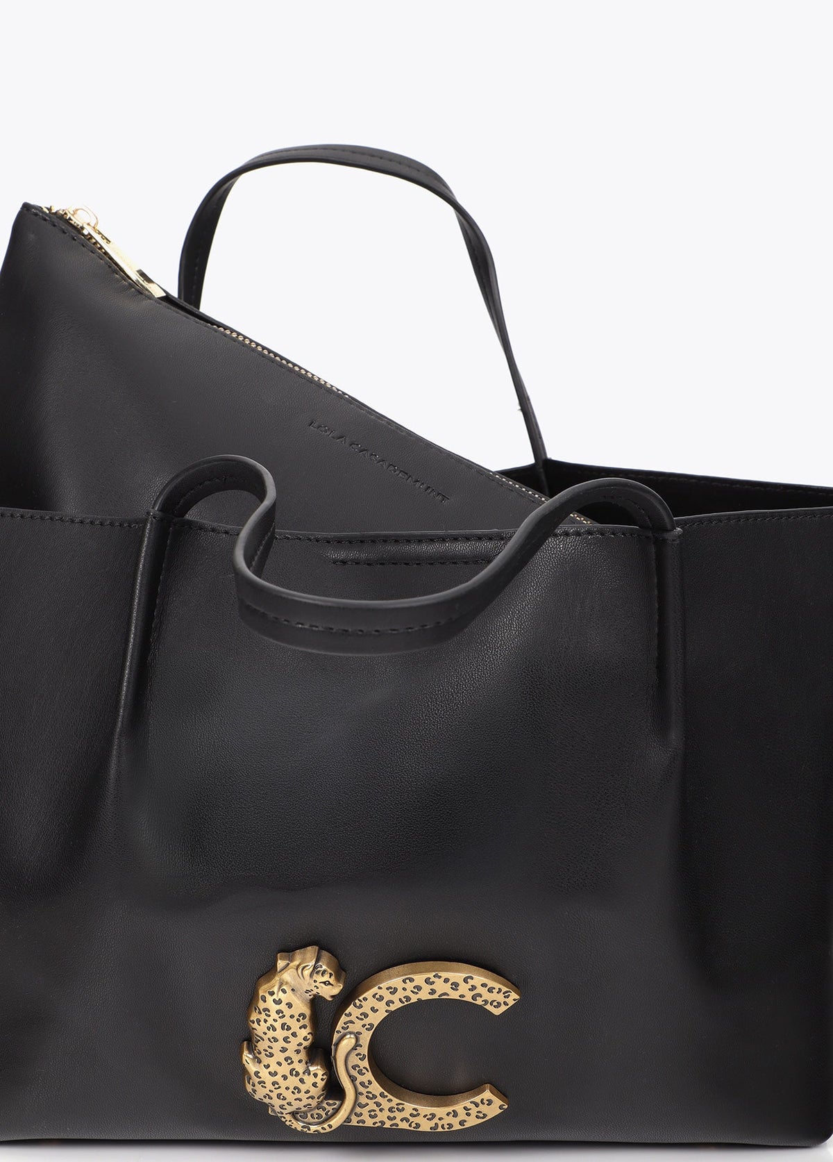 lf2604071-Leather-effect shoulder bag with double handle-Black
