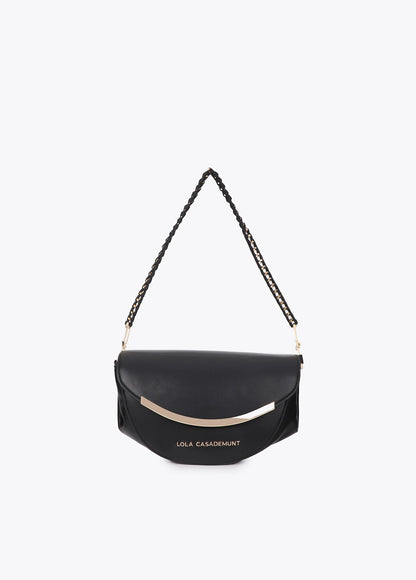 lf2604080-Shoulder strap with metallic detail-Black