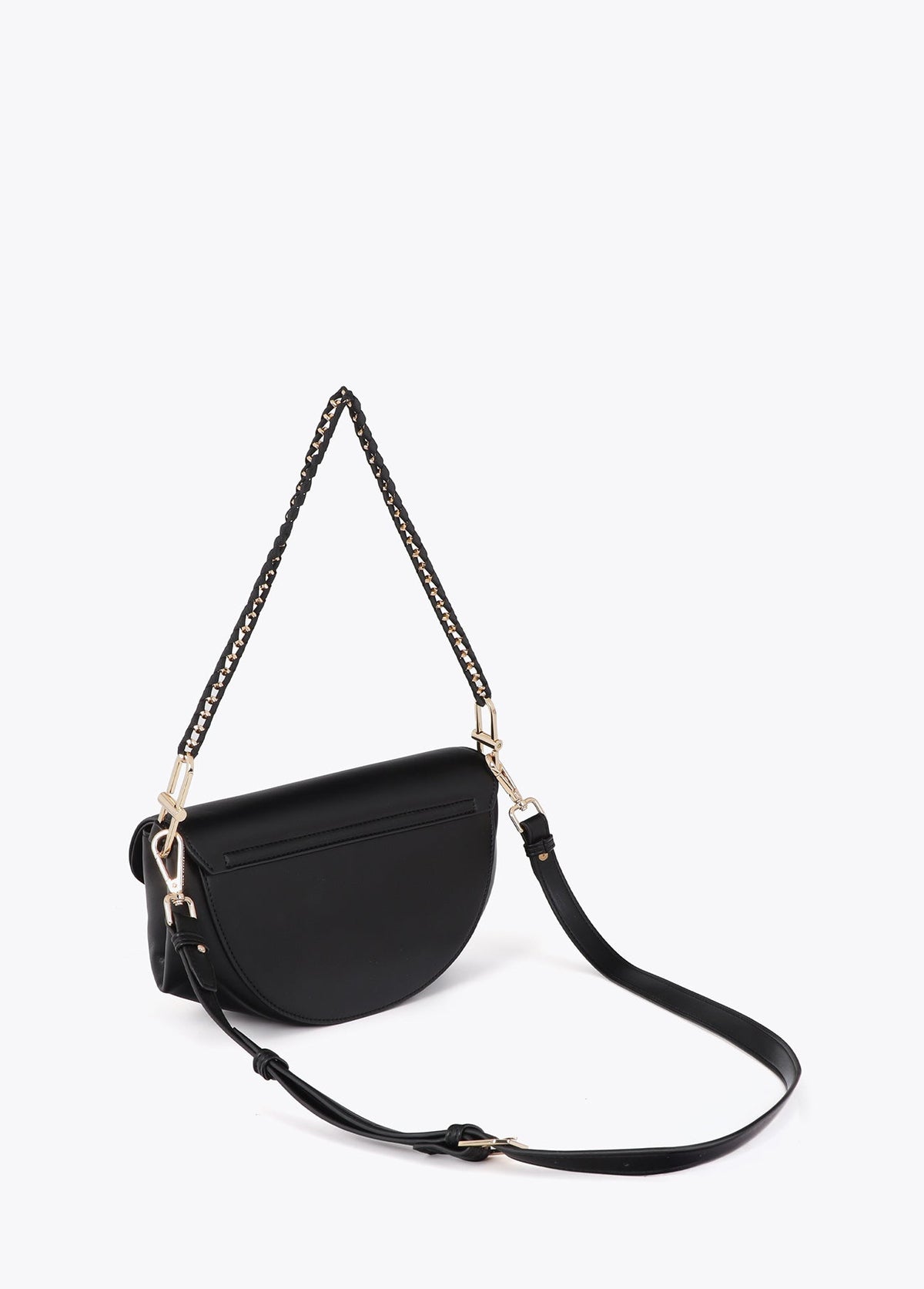 lf2604080-Shoulder strap with metallic detail-Black