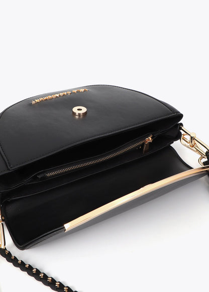 lf2604080-Shoulder strap with metallic detail-Black