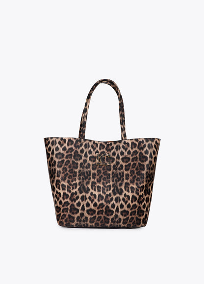 lf2604097-Basic animal print shopper-Black-Brown