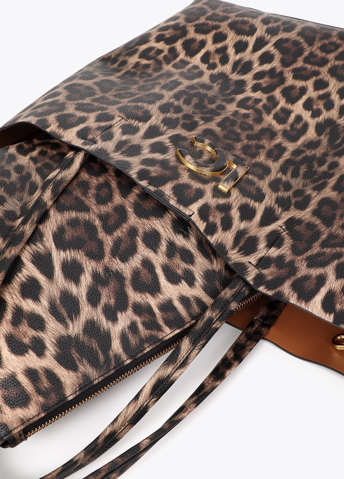 lf2604097-Basic animal print shopper-Black-Brown