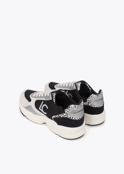lf2605018-Sneaker with a combined running sole in different materials and leather-Black-Ecru