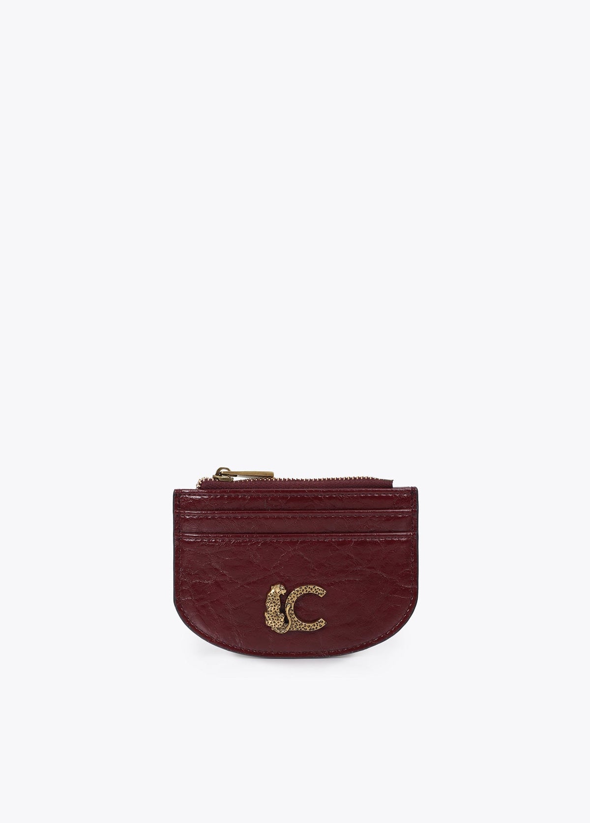 lf2612006-Crocodile effect card holder-Bordeaux