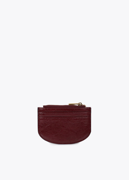 lf2612006-Crocodile effect card holder-Bordeaux