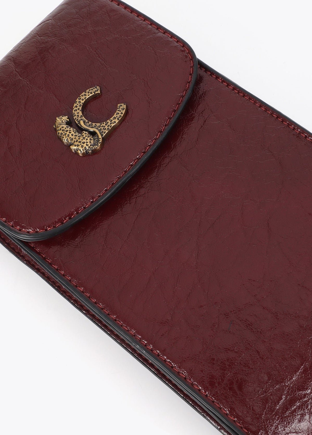 lf2612009-Crocodile effect mobile phone case-Bordeaux