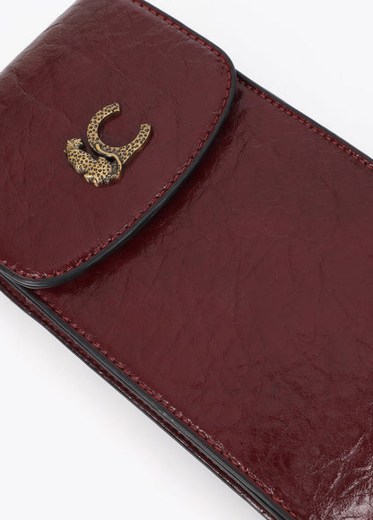 lf2612009-Crocodile effect mobile phone case-Bordeaux