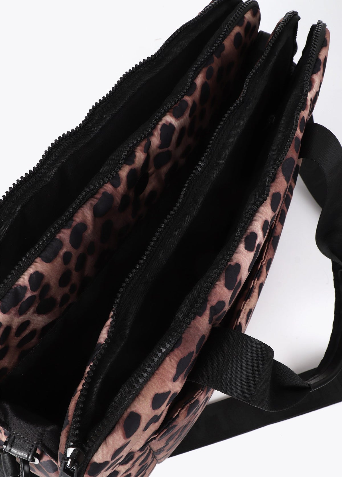 lf2612015-Nylon computer case with animal print-Brown-Black