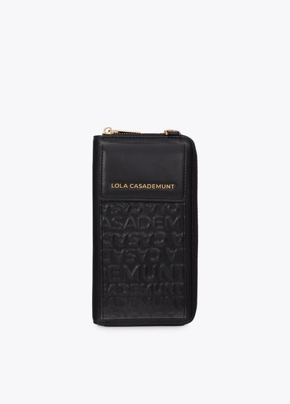 lf2612027-Stitching logo mobile phone case-Black