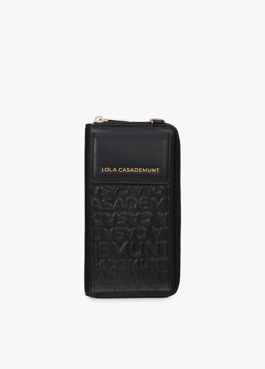 lf2612027-Stitching logo mobile phone case-Black
