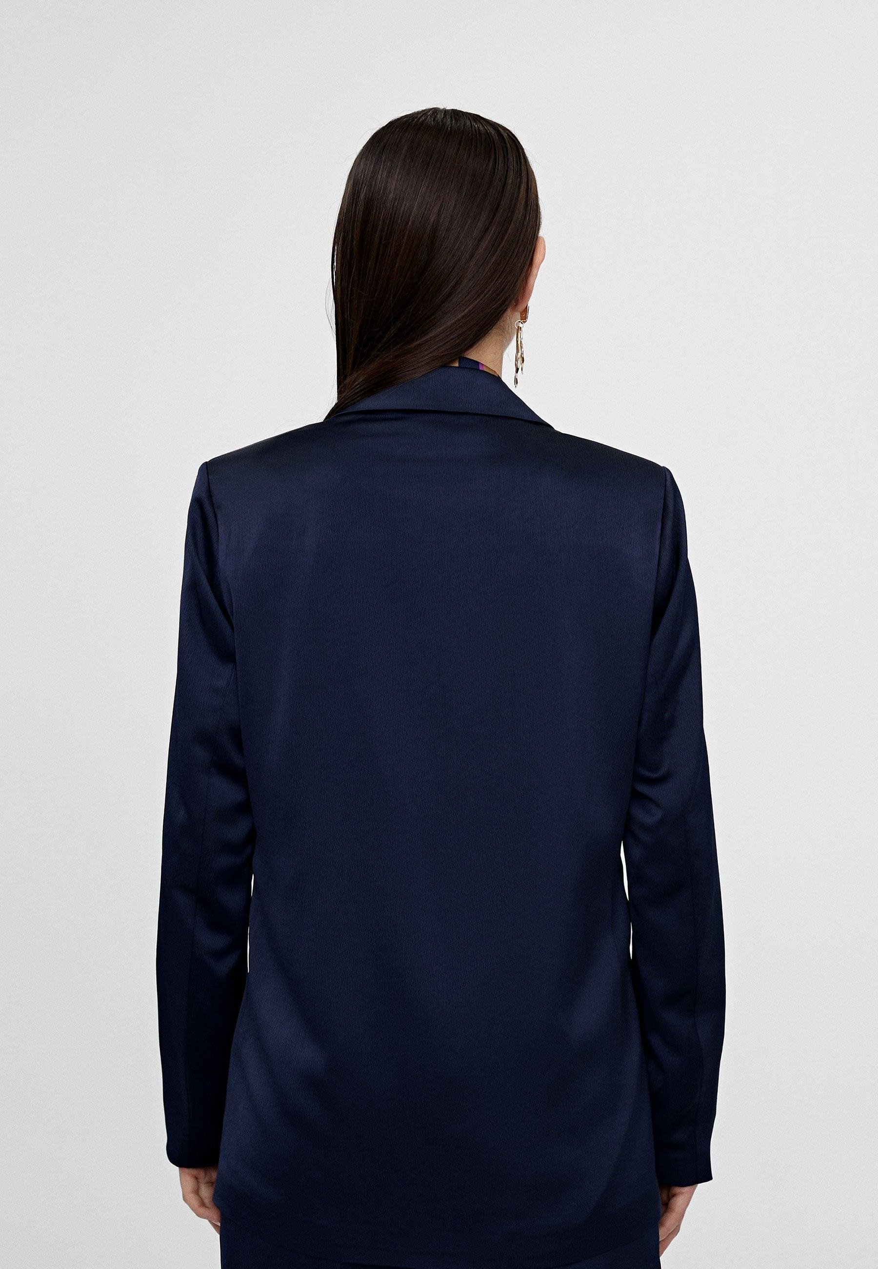 LS2402002-Navy-Animal print lining blazer