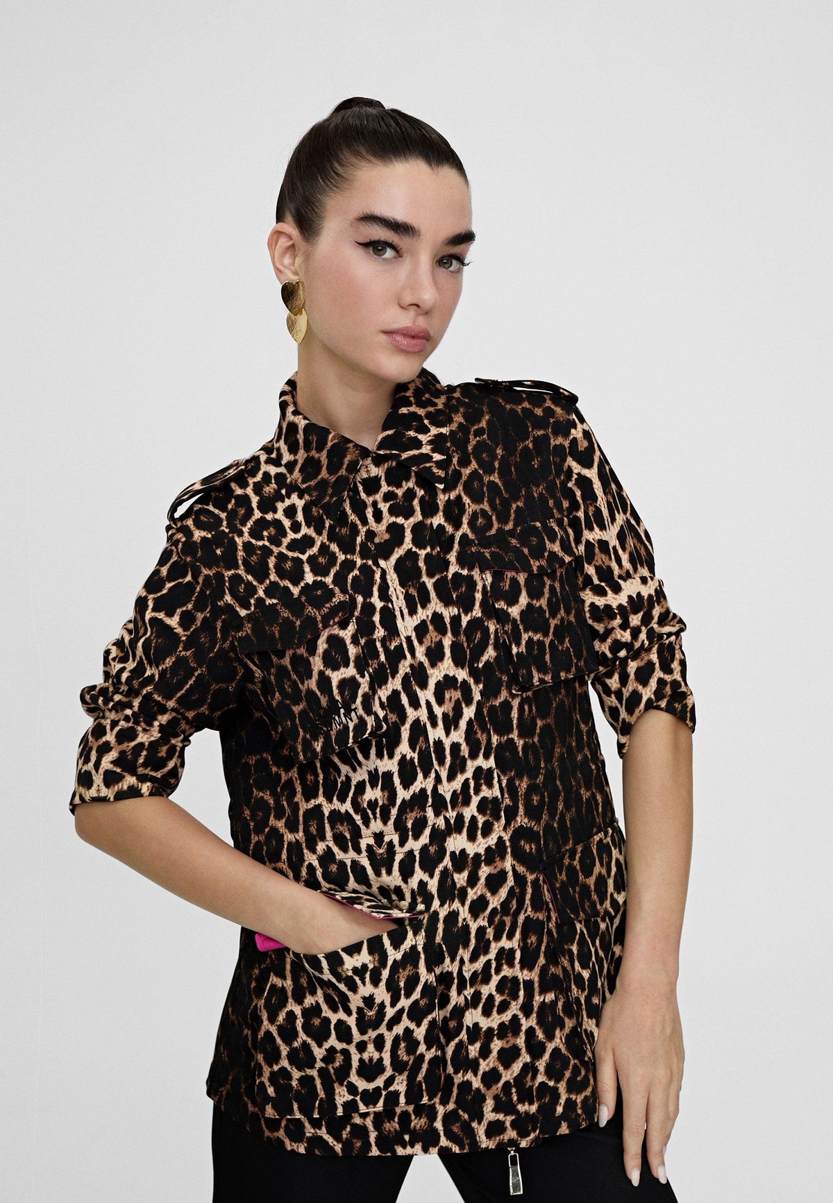 LS2402009-Black-Brown-Animal print jacket