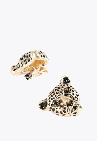 LS2403005-Gold-Leopard face earrings