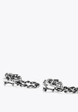 LS2403006-Silver-Leopard face and hoop earrings