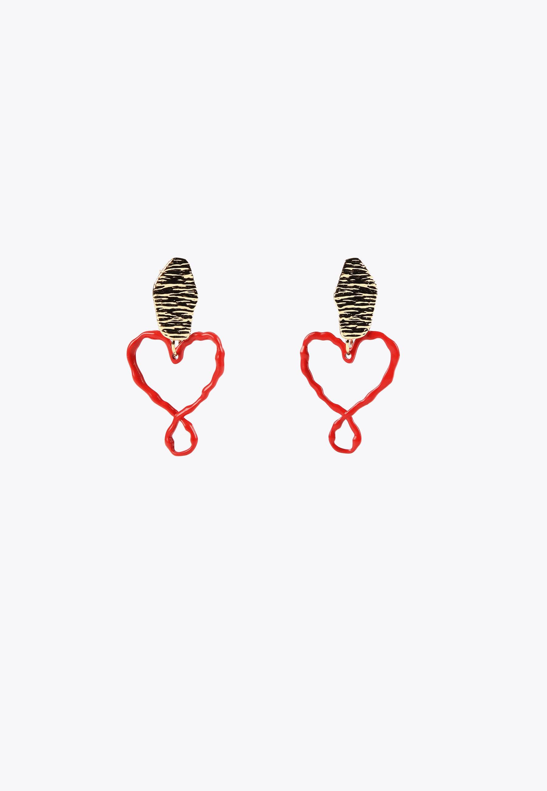LS2403008-Red-Lacquered heart earrings