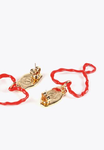 LS2403008-Red-Lacquered heart earrings