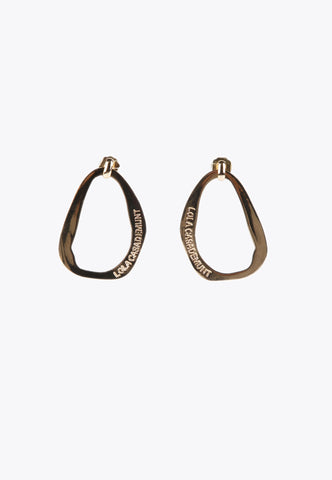 LS2403013-Gold-Large golden oval earrings