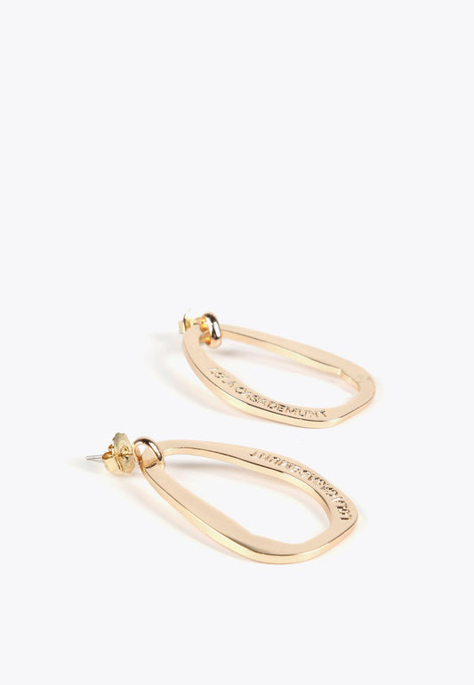 LS2403013-Gold-Large golden oval earrings
