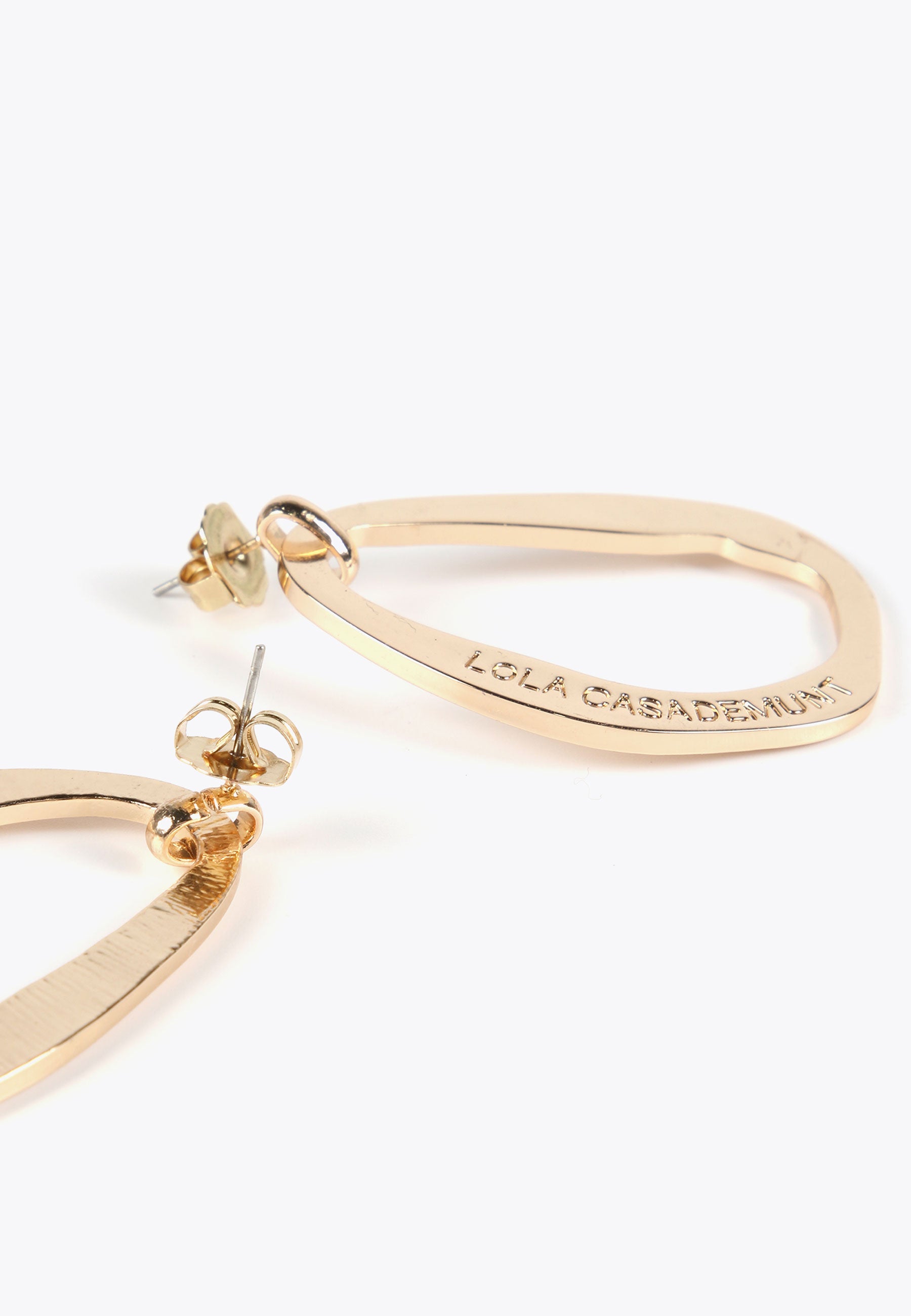 LS2403013-Gold-Large golden oval earrings