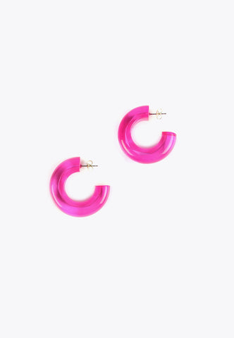 LS2403026-Fuchsia-Thick hoop earrings