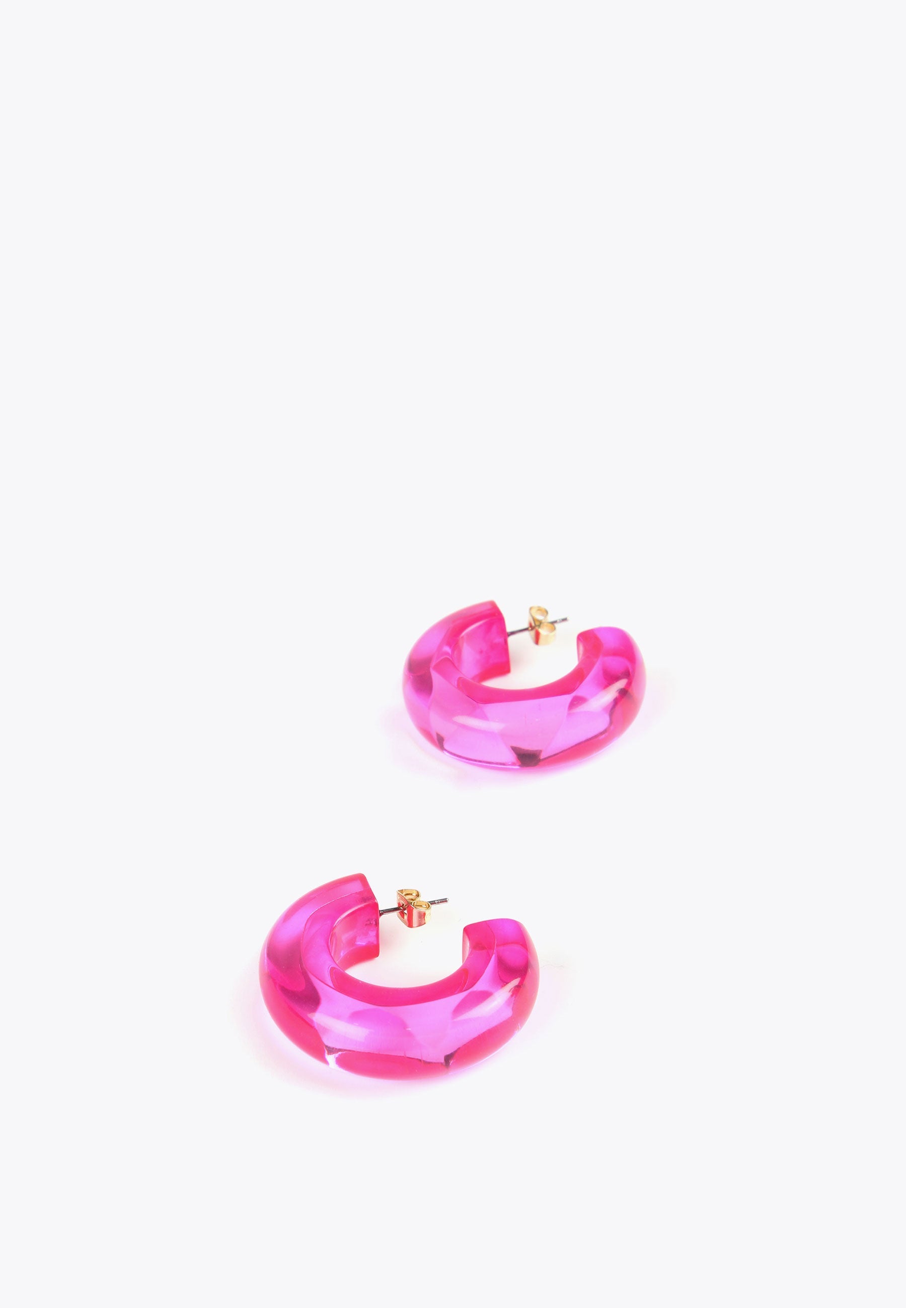 LS2403026-Fuchsia-Thick hoop earrings