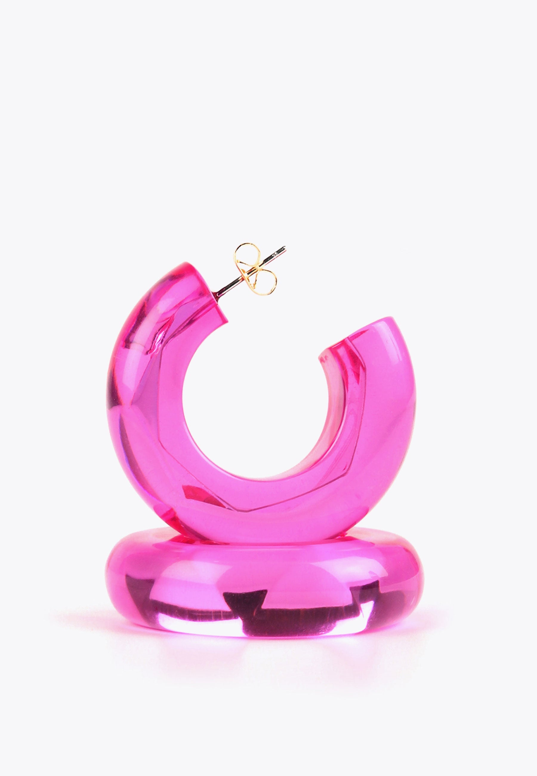 LS2403026-Fuchsia-Thick hoop earrings