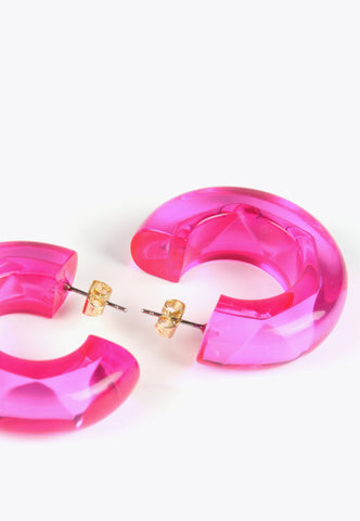 LS2403026-Fuchsia-Thick hoop earrings