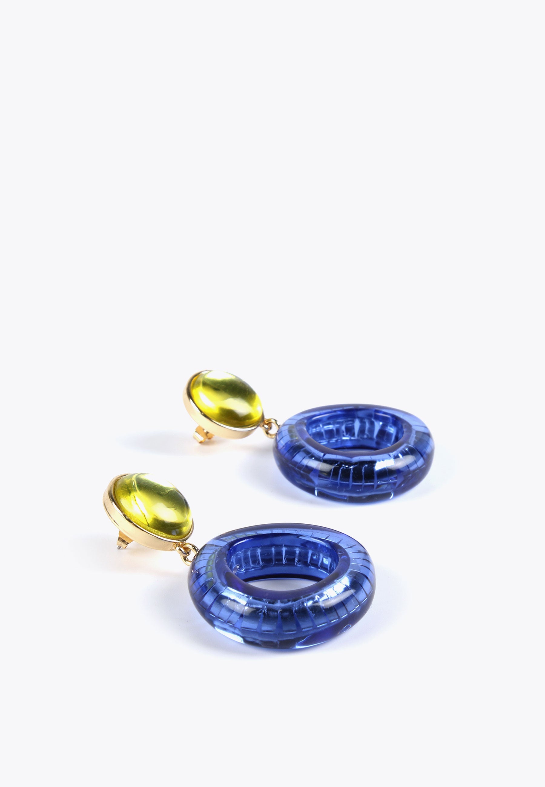 LS2403027-Electric-Blue-Colourful two-piece earrings