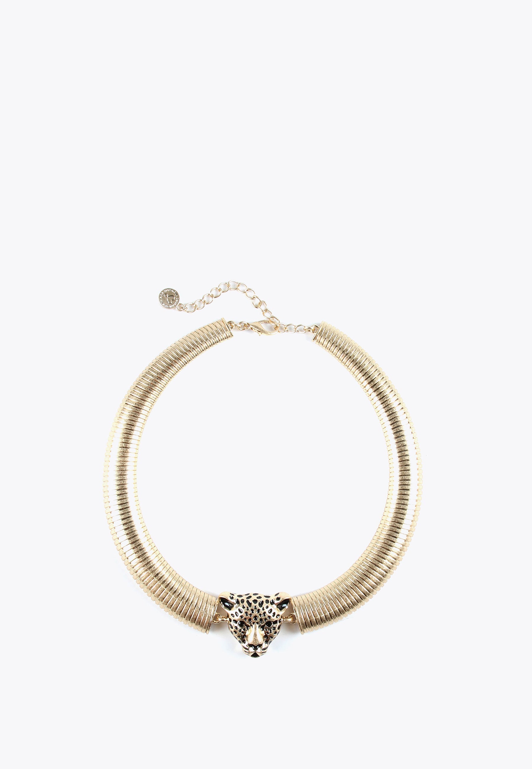 LS2403041-Gold-Leopard head necklace