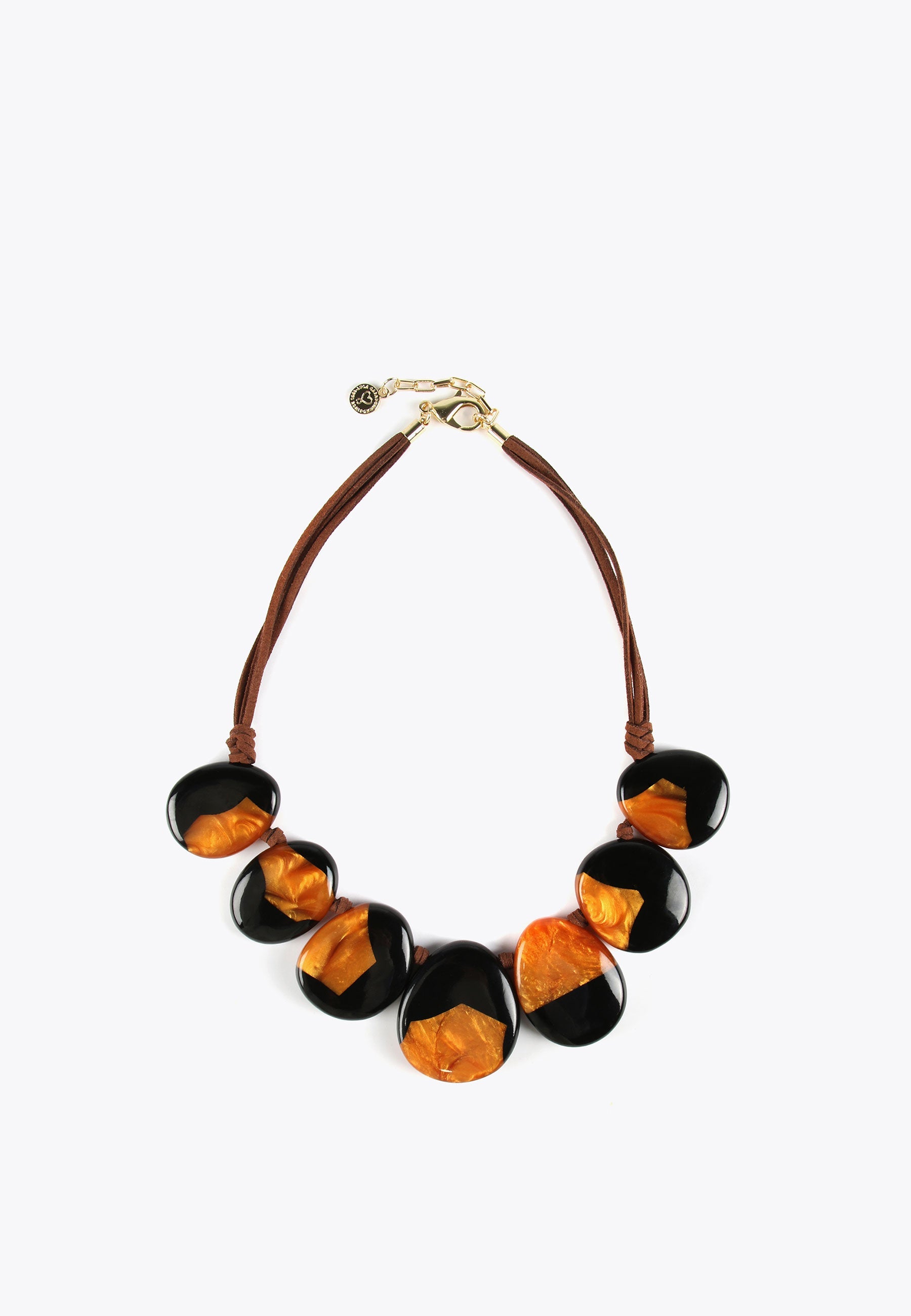 LS2403052-Brown-Necklace with ethnic pieces