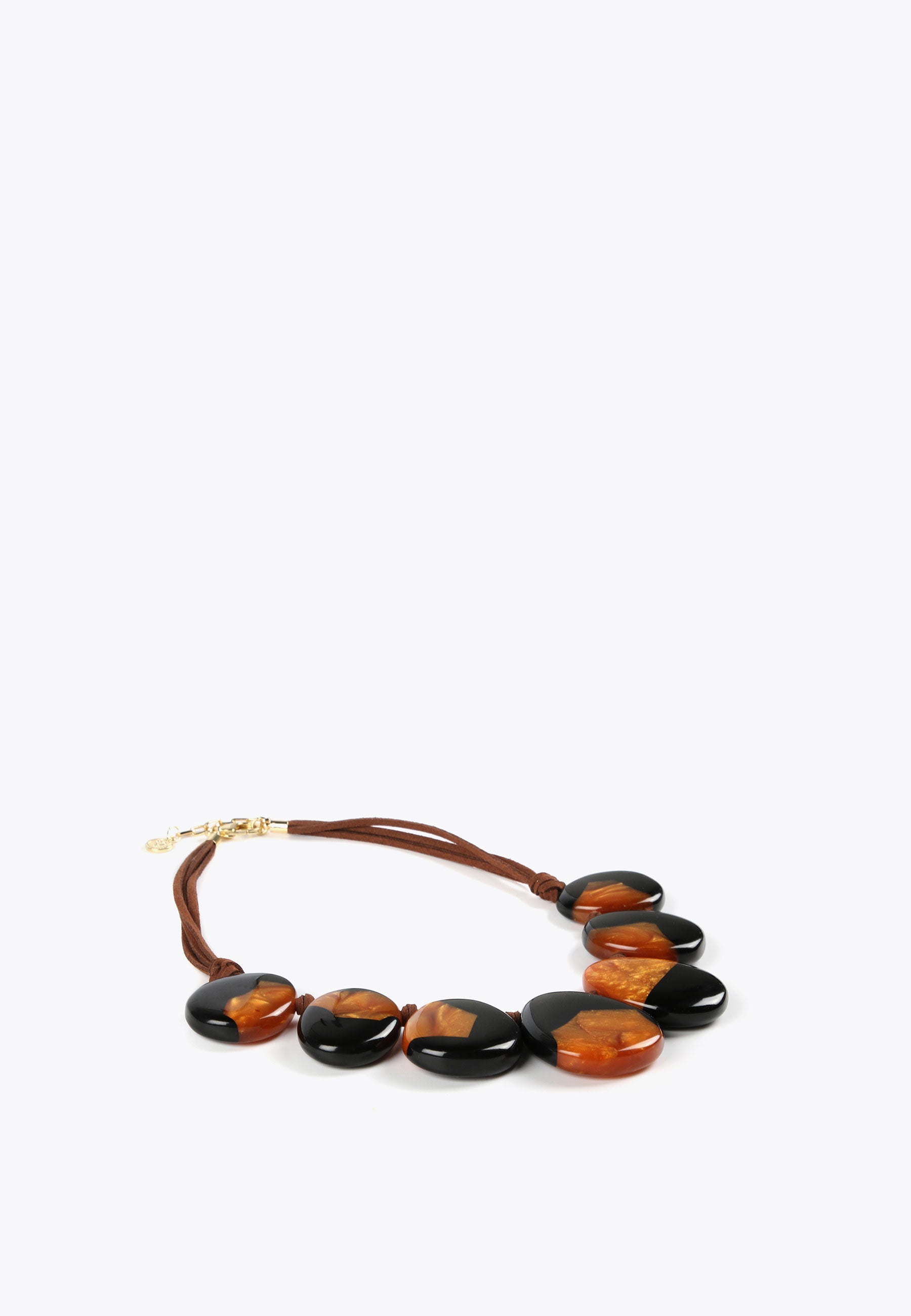 LS2403052-Brown-Necklace with ethnic pieces