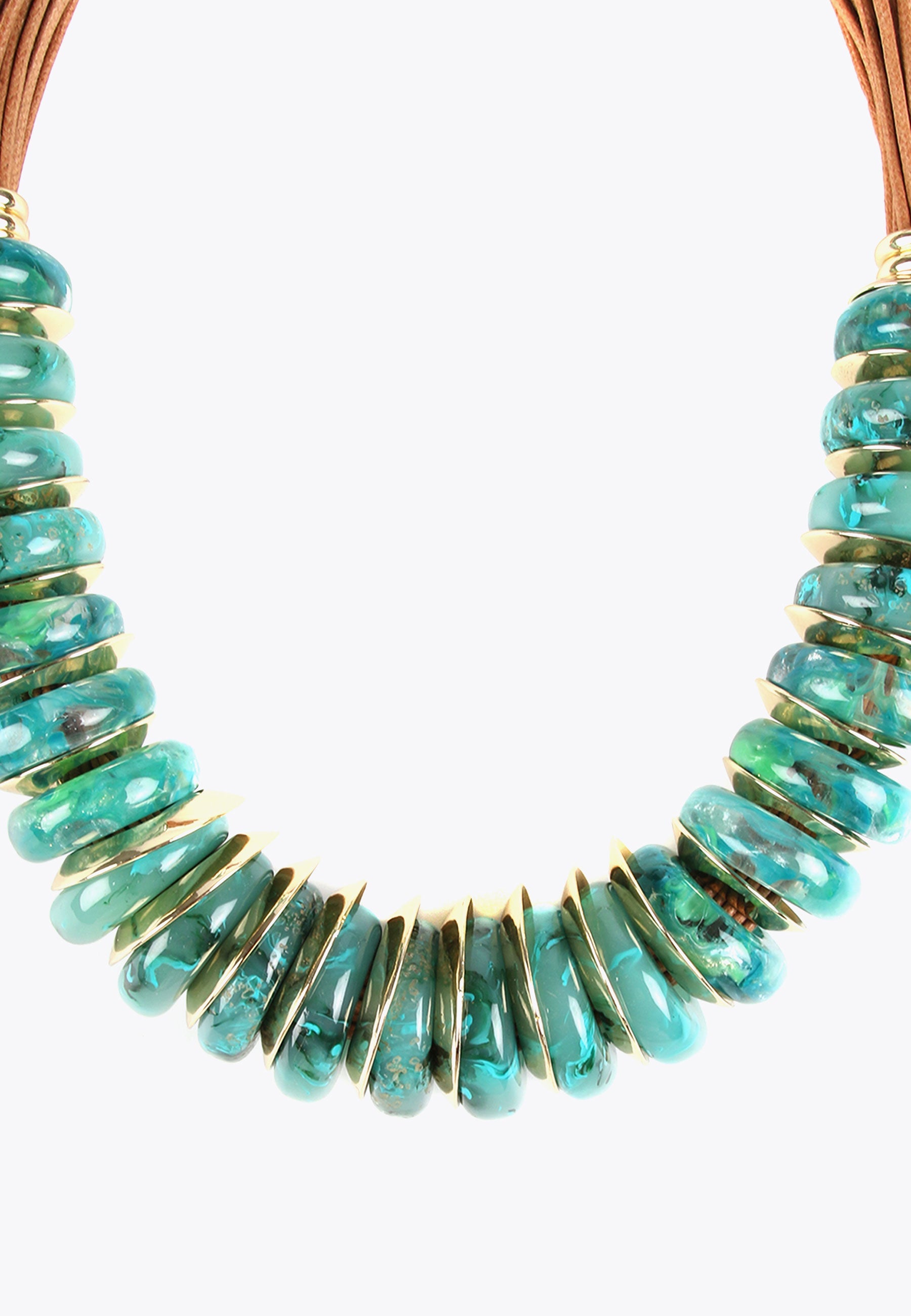 LS2403059-Turquoise-Turquoise multi-piece necklace