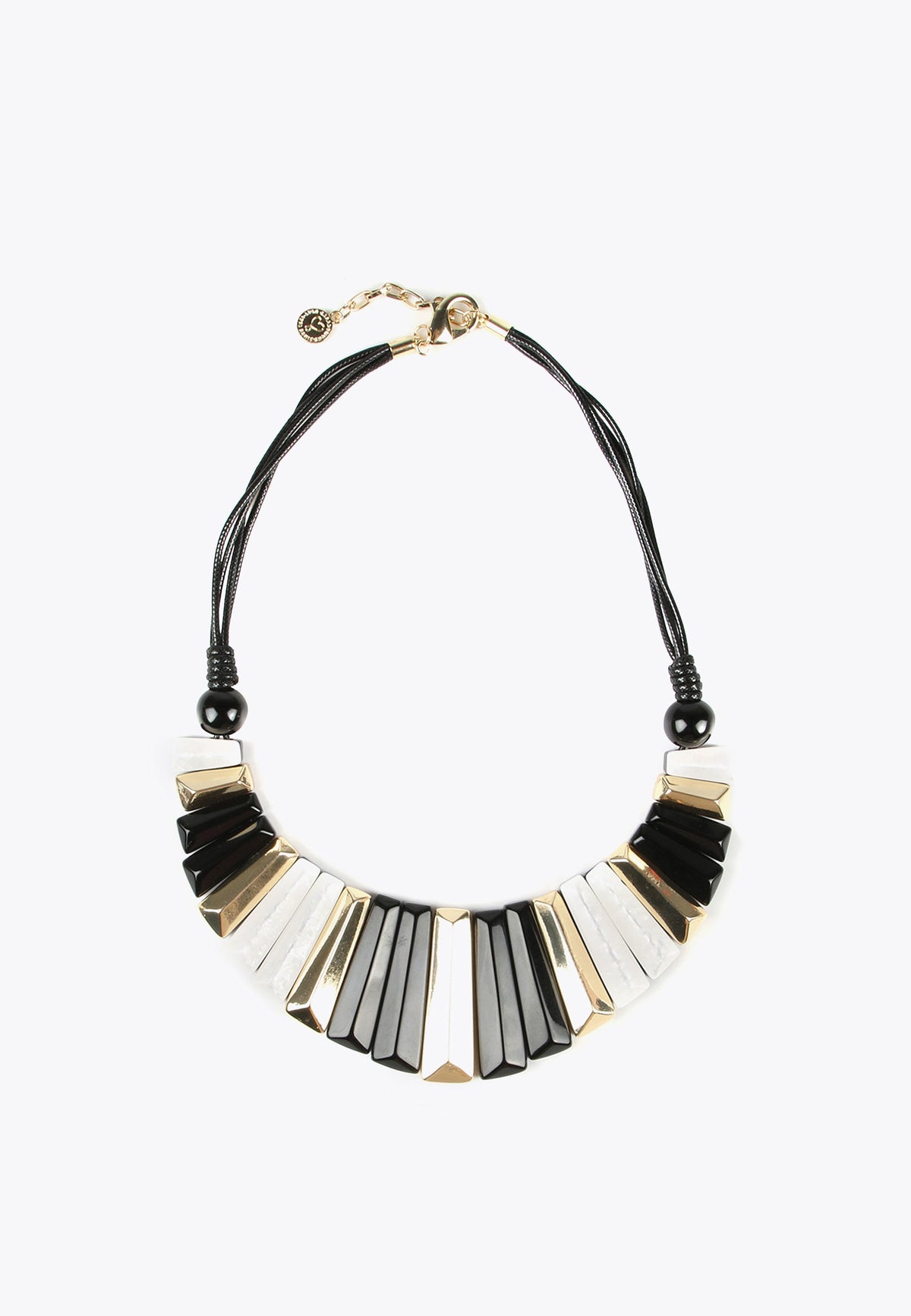 LS2403064-White-Black-Three-coloured multi-piece necklace