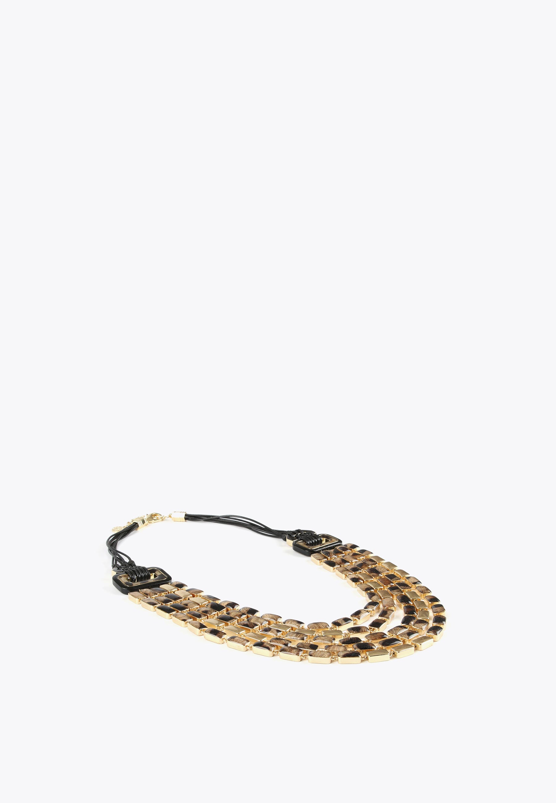 LS2403067-Gold-Multi-chain animal print necklace