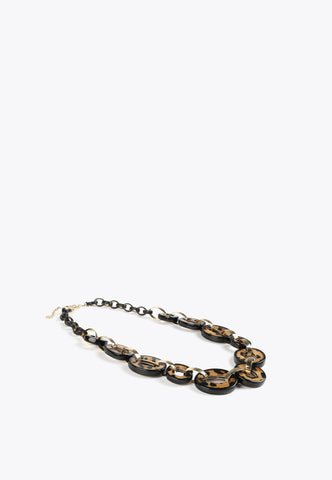 LS2403069-Brown-Animal print hoop necklace