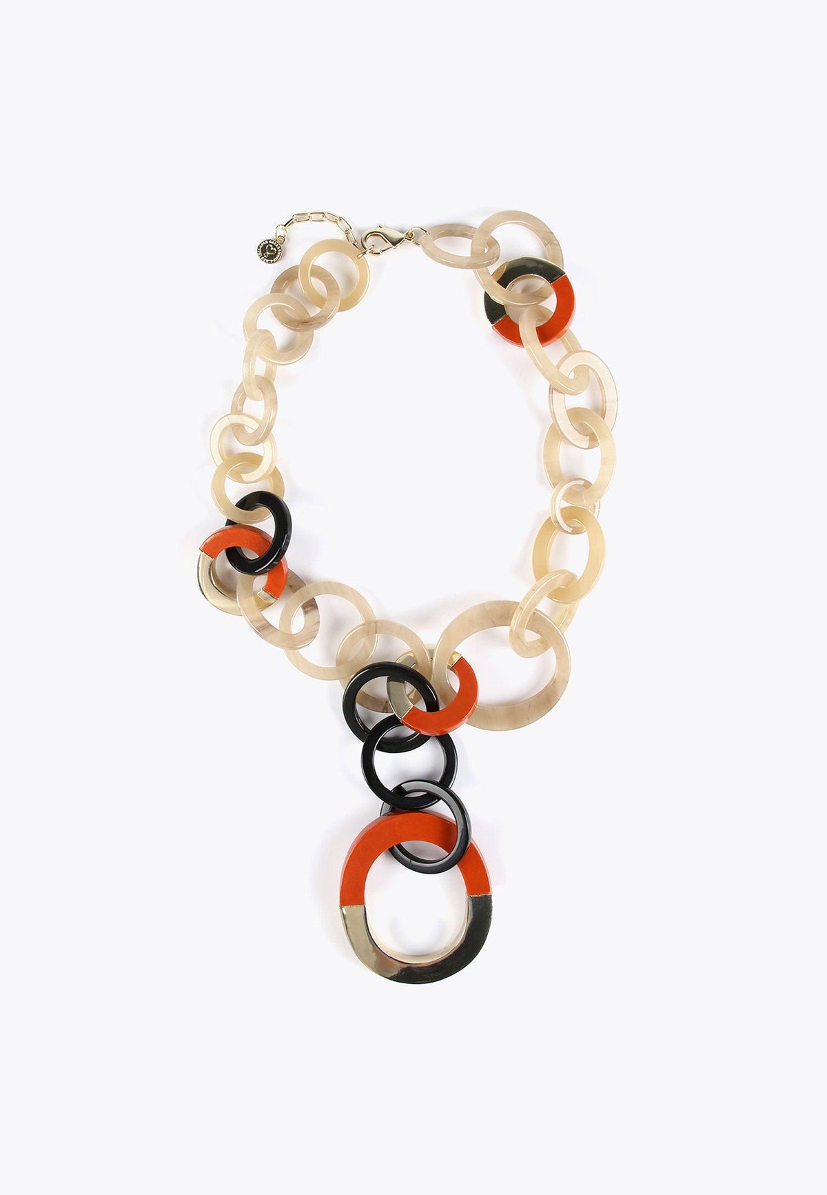 LS2403070-Brown-Red-Two-tone hoop necklace