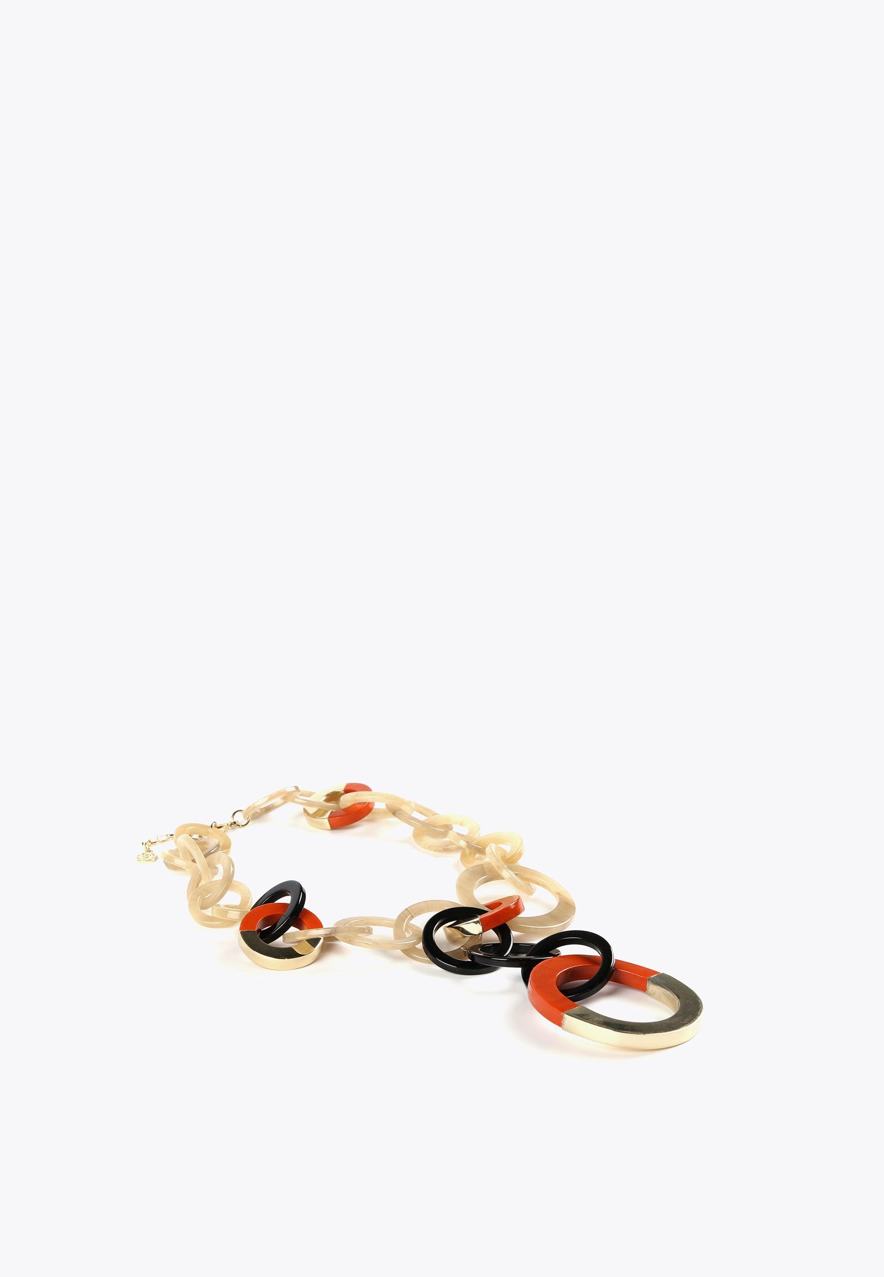 LS2403070-Brown-Red-Two-tone hoop necklace