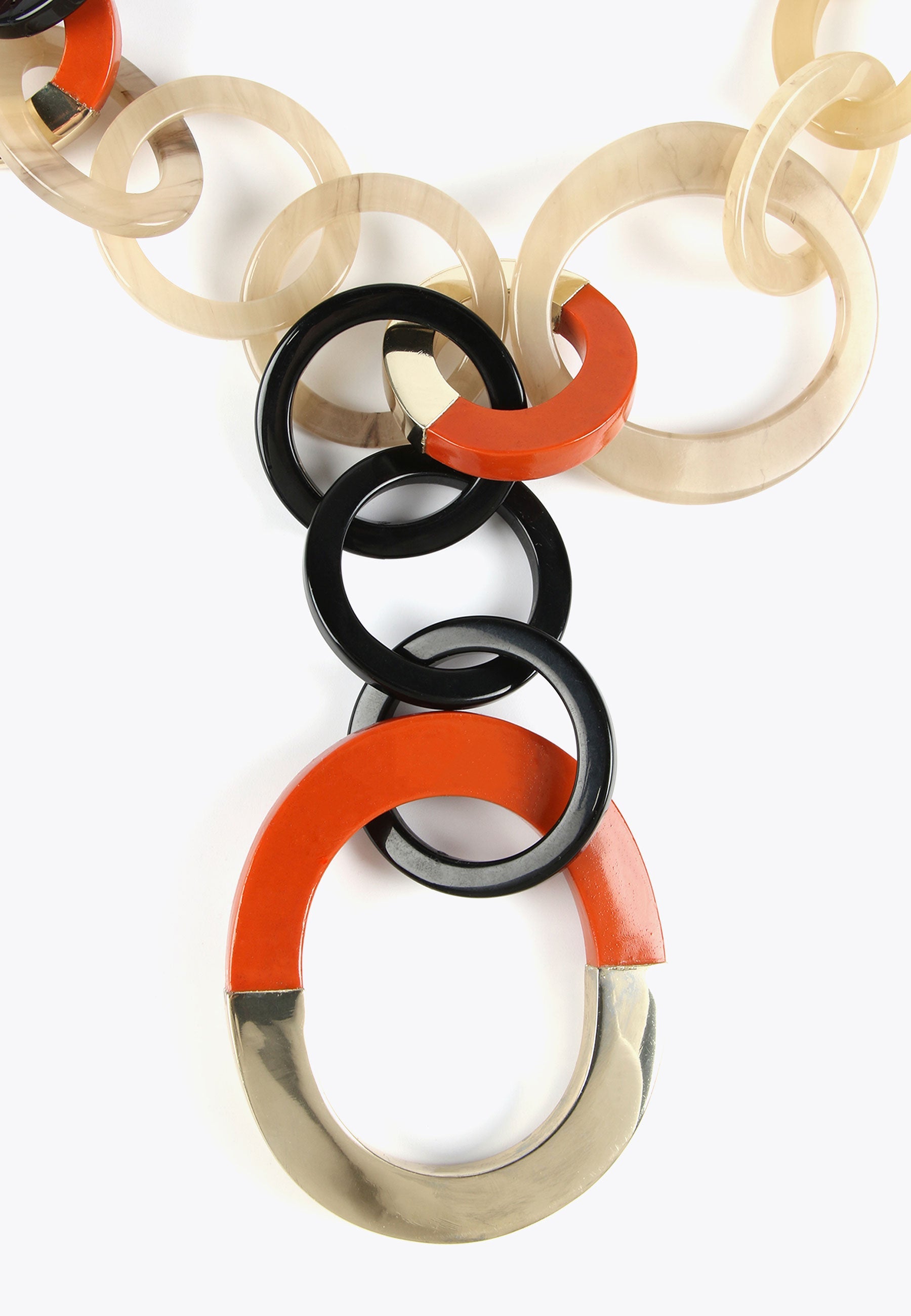 LS2403070-Brown-Red-Two-tone hoop necklace