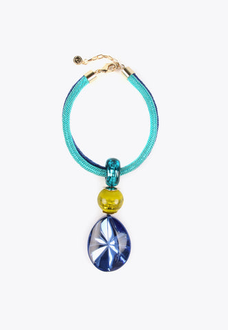 LS2403071-Electric-Blue-Necklace with maxi pendant