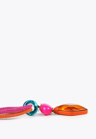 LS2403072-Orange-Maxi necklace with colourful pieces 