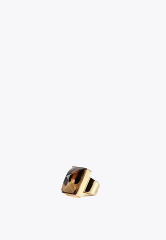 LS2403078-Brown-Green animal print crystal ring