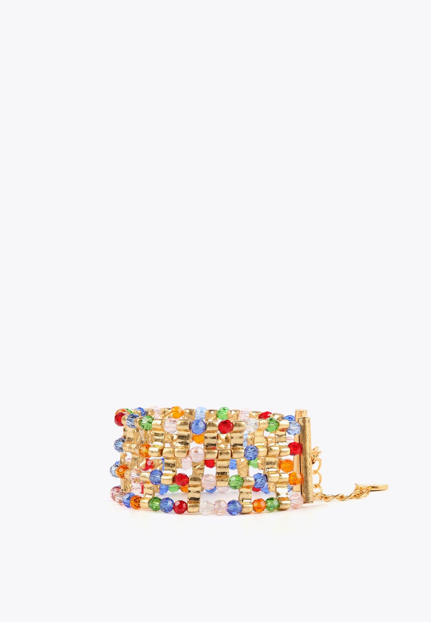 LS2403082-Metal-Blue-Multicoloured crystals bracelet